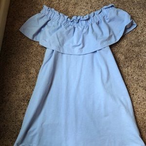 Light Blue Off The Shoulder Dress
